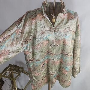 Vintage 40's Shanghi China Spring Blossom Kimono Jacket Dressy
